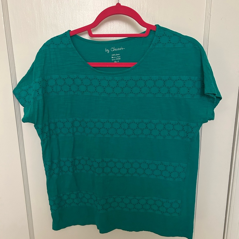 Chico's T-shirt with Short Sleeves and Boxy Relaxed Fit